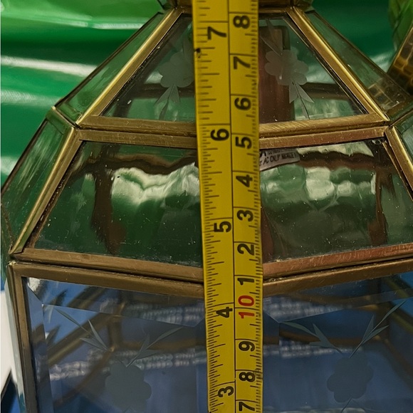 Vintage Hangging Ceiling Light Glass And Metal - Picture 13 of 14